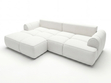 Ecksofa L-Form Links mit Schlaffunktion und Bettkasten Bonno Creme