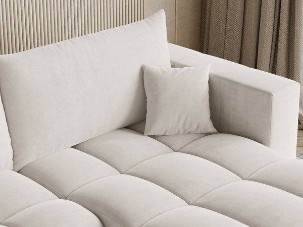 Ecksofa L-Form mit Schlaffunktion und Bettkasten Neva Hellbeige