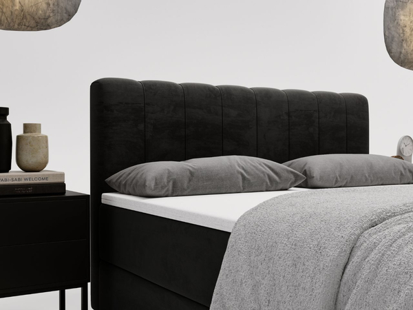Boxspringbett mit Bettkasten 120x200 Forte Schwarz