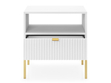 Nachtschrank mit Schublade Amber Weiß, Gold Frame