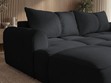 Ecksofa L-Form Links mit Schlaffunktion und Bettkasten Bonno Schwarz