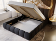 Polsterbett mit Bettkasten und Lattenrost 160x200 Cloud Bouclé-Stoff Schwarz