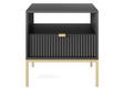 Nachtschrank mit Schublade Amber Schwarz, Gold Frame