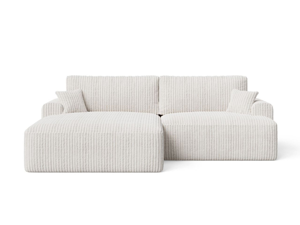 Ecksofa L-Form mit Schlaffunktion und Bettkasten Serene Links Creme