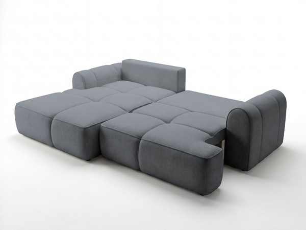 Ecksofa L-Form Links mit Schlaffunktion und Bettkasten Bonno Dunkelgrau