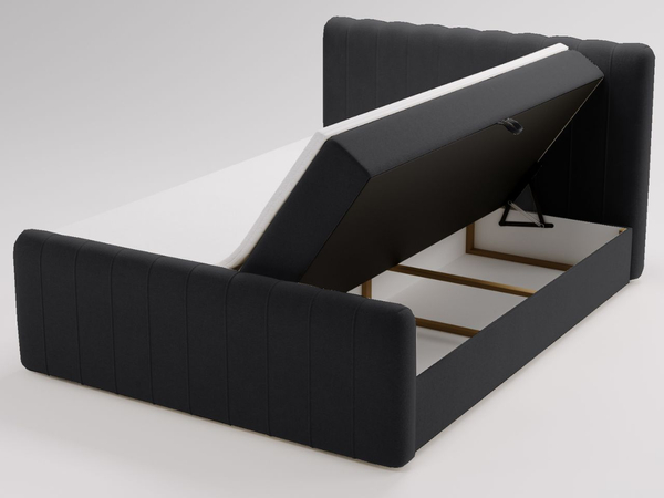 Boxspringbett mit Bettkasten 180x200 Osteno Schwarz
