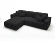 Ecksofa L-Form Links Nork Schwarz