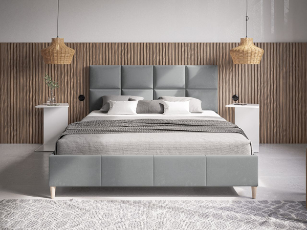 Polsterbett mit Lattenrost 120x200 Luxe Grau