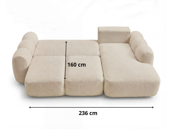 Ecksofa L-Form mit Schlaffunktion und Bettkasten Avelin Rechts Schwarz