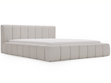 Polsterbett mit Bettkasten und Lattenrost 140x200 Split Hellgrau