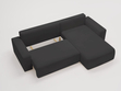 Ecksofa L-Form Rechts mit Schlaffunktion und Bettkasten Tazones Schwarz