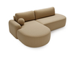 Ecksofa L-Form Links mit Schlaffunktion und Bettkasten Aurio O Hellbraun