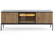 TV-Lowboard mit Türen und Led Deo Schwarz, Eiche Wotan