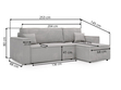 Modernes Ecksofa mit Schlaffunktion und Stauraum Prato L Beige