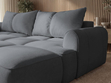 Ecksofa L-Form Rechts mit Schlaffunktion und Bettkasten Bonno Dunkelgrau