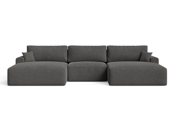 Wohnlandschaft mit Schlaffunktion und Bettkasten Serene Dunkelgrau