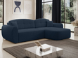 Ecksofa L-Form mit Schlaffunktion und Bettkasten Avessio Dunkelblau
