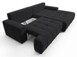 Ecksofa L-Form mit Schlaffunktion und Bettkasten Tulio Rechts Schwarz