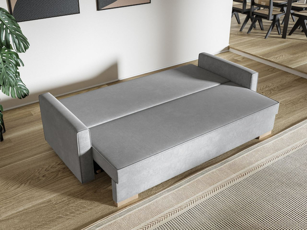 Schlafsofa mit Bettfunktion und Bettkasten Pori Grau