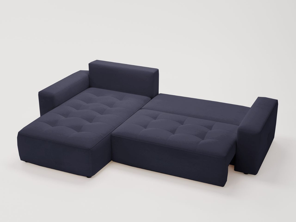Ecksofa L-Form Links mit Schlaffunktion und Bettkasten Portland Anthrazit