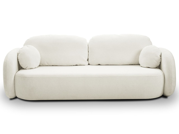 Schlafsofa mit Bettfunktion und Bettkasten Oreo Creme