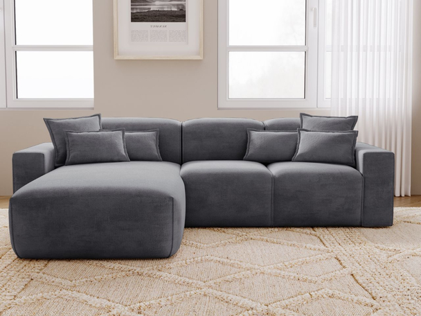 Ecksofa L-Form Links Moderne Ecksofa Leni Dunkelgrau