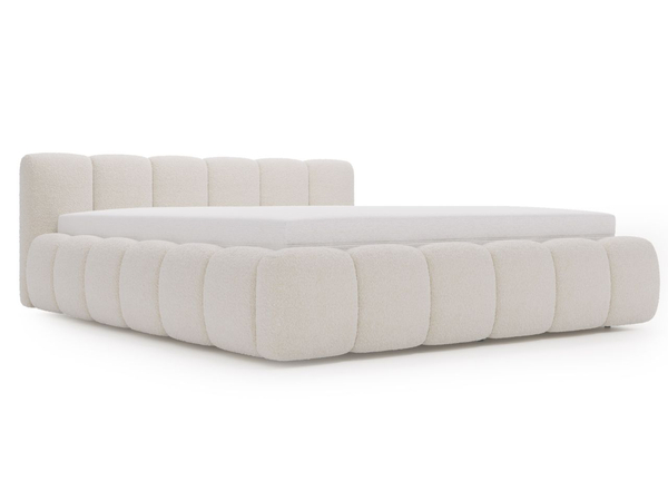 Polsterbett mit Bettkasten und Lattenrost 160x200 Cloud Low Bouclé-Stoff Beige