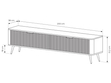 TV-Lowboard mit Türen 200 cm Latina Schwarz