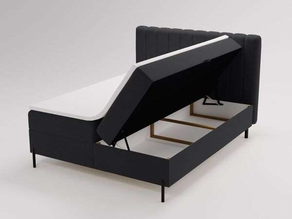 Boxspringbett mit Bettkasten 120x200 Primavera Schwarz