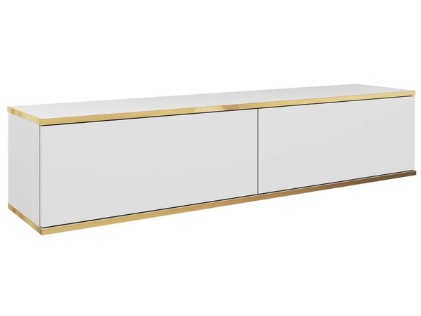 TV-Lowboard Hänge mit Türen 135 cm Diolo Weiß mit glatter Front