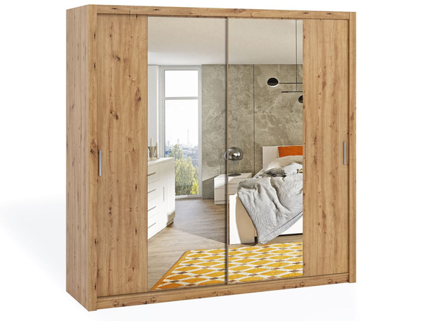 Schiebeschrank mit Spiegel Bino 220 –Artisan Eiche