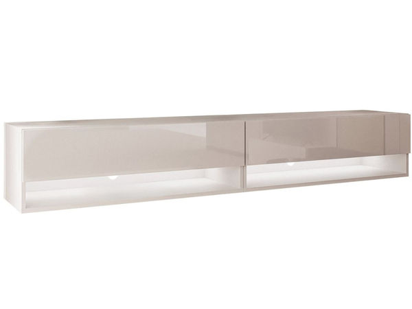 Hänge TV-Schrank 180 cm für Wohnzimmer mit LED-Beleuchtung Aurelie Kaschmir Hochglanz