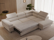 Ecksofa L-Form mit Schlaffunktion und Bettkasten Argon Rechts Beige
