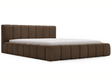Polsterbett mit Bettkasten und Lattenrost 140x200 Split Braun