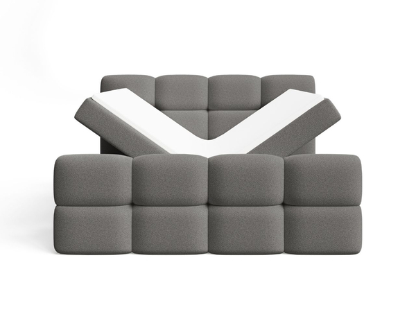 Boxspringbett mit Bettkasten 140x200 Rivon Grau