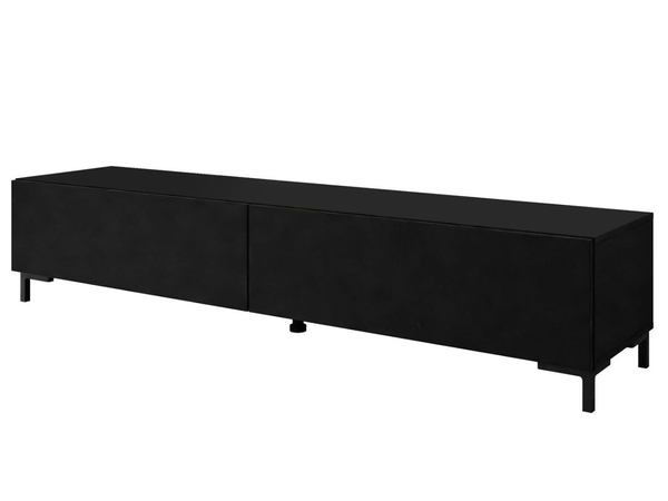 TV-Lowboard mit Türen auf Schwarzen Beinen 175 cm Sorelle Schwarz Matt