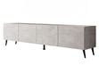 TV-Lowboard mit Türen auf Schwarzen Metallbeinen 200 cm Nodoo Beton