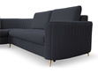 Ecksofa L-Form Rechts mit Schlaffunktion und Bettkasten Limon Dunkelblau