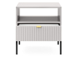 Nachtschrank mit Schublade Amber Grau, Schwarz Frame