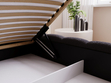 Polsterbett mit Bettkasten und Lattenrost 180x200 Cloud Low Bouclé-Stoff Schwarz