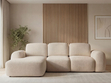 Ecksofa L-Form mit Schlaffunktion und Bettkasten Avelin Links Beige
