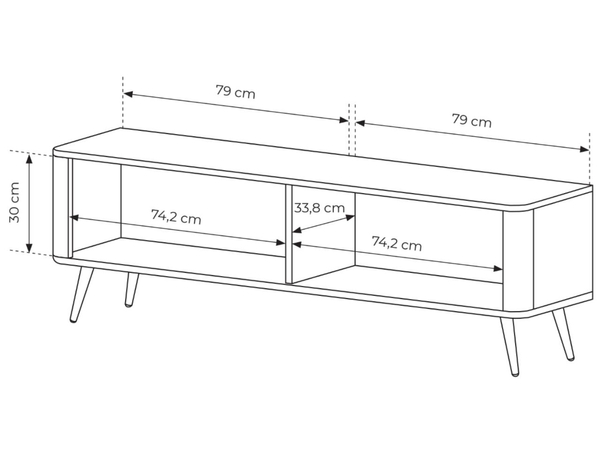 TV-Lowboard mit Türen 163 cm Latina Schwarz