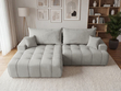 Ecksofa L-Form mit Schlaffunktion und Bettkasten Tulio Links Grau
