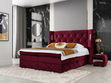 Boxspringbett mit Bettkasten 140x200 Neria Lux Rot