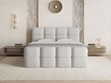 Boxspringbett mit Bettkasten 180x200 Rivon Hellgrau