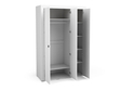 Kleiderschrank mit Drehtüren, Kleiderstange und Spiegel Messina Weiß