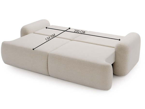 Sofa mit Schlaffunktion und Bettkasten Aurio Hellbraun