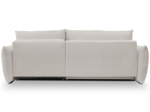 Ecksofa L-Form mit Schlaffunktion und Bettkasten Bene Hellgrau