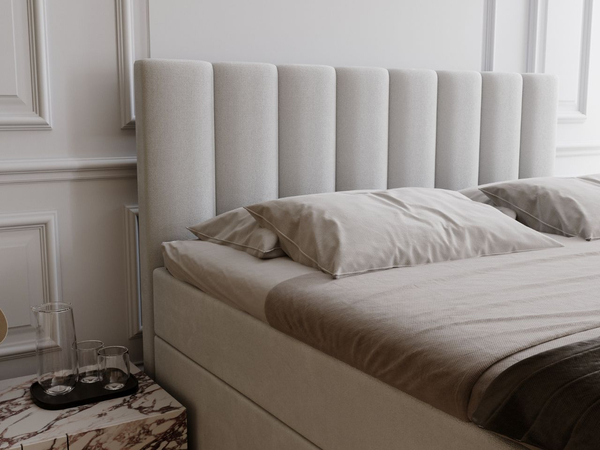 Boxspringbett mit Bettkasten 180x200 Mocca Grau