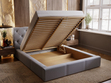 Polsterbett mit Bettkasten und Lattenrost 140x200 Milano Grau